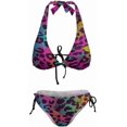 thumbnail image 5 of SKQIT Women's Two Piece Leopard Print Halter Triangle Tie Side Bikini Bathing Suits, 5 of 7