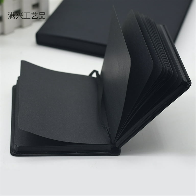 All Black Paper Blank Inner Page Portable Small Pocket Notebook Sketchbook  Stationery Gift Hardcover Notepad A5 A6 SIZE 