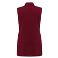 thumbnail image 3 of Cardigan Décontracté Sans Manches Résistant à l'Usure devant Gilet Long Élastique Polyester Gilets Vêtements de Mode Vêtements d'Extérieur Vin Rouge XXL, 3 of 5