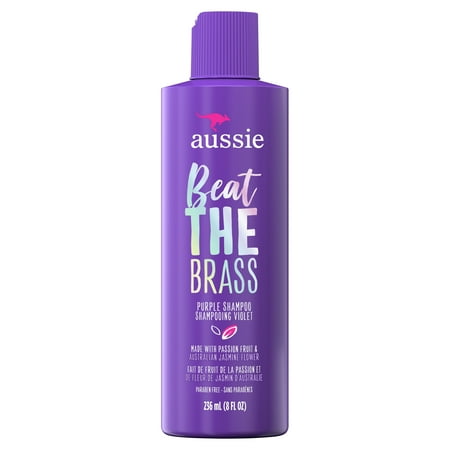 Aussie Beat the Brass Purple Shampoo for Pure Brass-Free Tones, 8 Oz