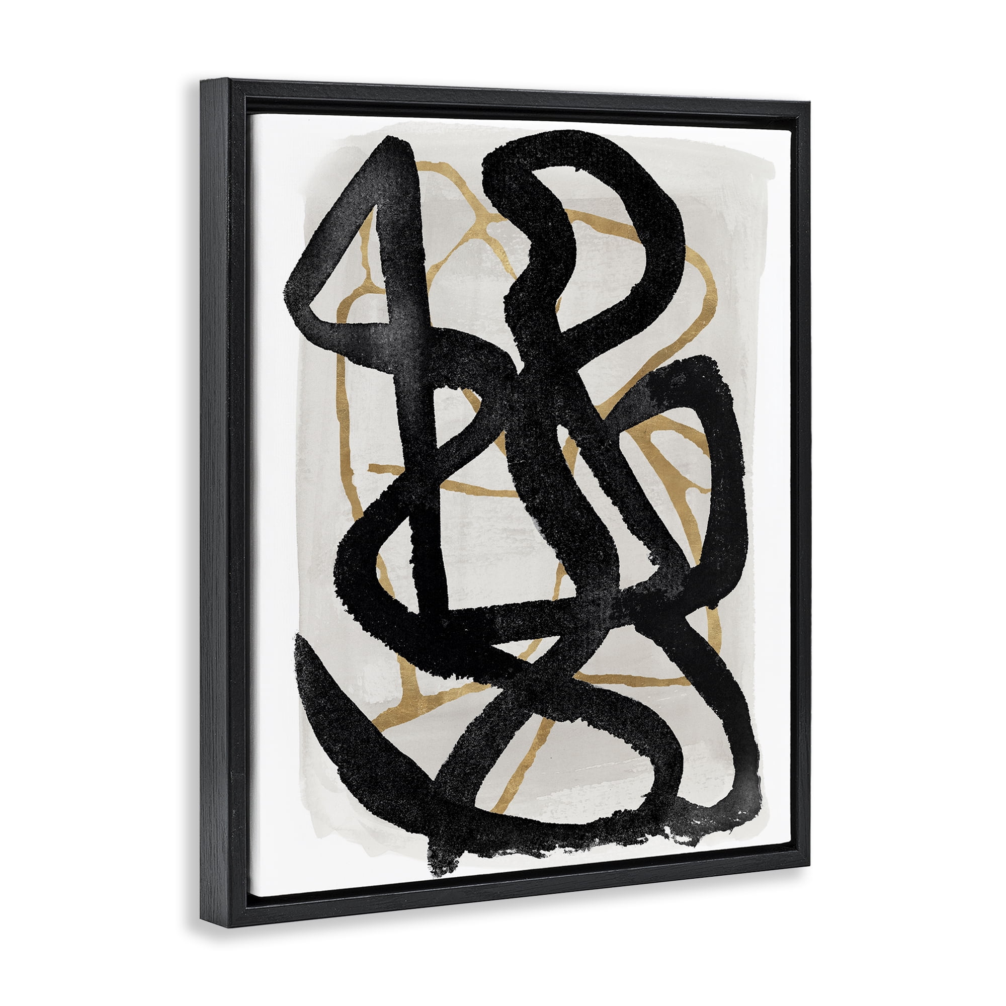 Stupell Industries Hindsight Black & Beige Black Framed Floater Canvas Wall Art, design by Lucille Price