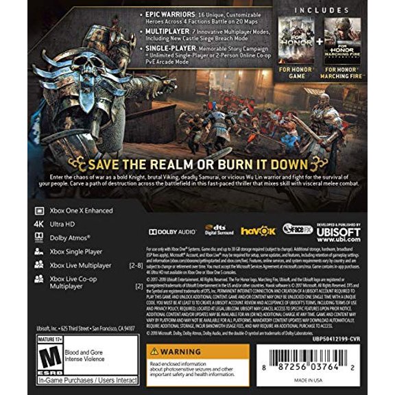 for Honor Marching Fire Edition - Xbox One Edición Estándar Ubisoft Ubisoft