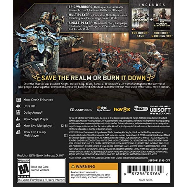 for Honor Marching Fire Edition - Xbox One Edición Estándar Ubisoft Ubisoft