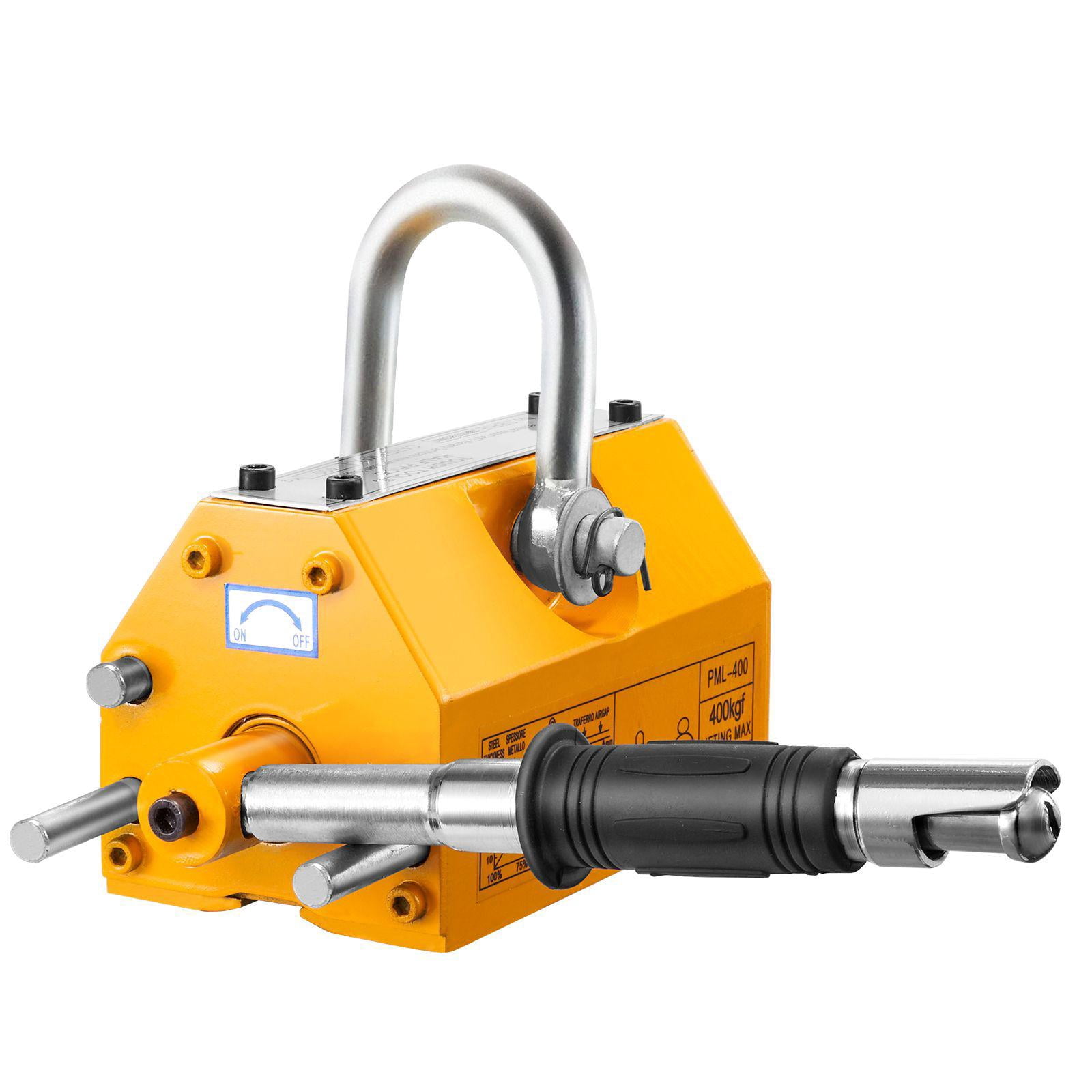 Magnetic Lifter 880 lbs 400 kg Pulling Capacity 2.5 Safety Factor Neodymium Steel Lifting Magnet with Release Permanent Heavy Duty for Hoist Shop Crane Block Board