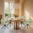 thumbnail image 4 of Xoenoiee Green Eucalyptus Leaves Print Velvet Curved Back Dining Chair Covers, Stretch Dining Room Chairs Slipcover with Arms, Dining Chair Slipcovers, Swivel Armchair Cover Protector, 4 of 7
