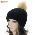 thumbnail image 3 of Spencer Kids Bady Braided Pom Pom Knit Beanie Hat Knit Ski Ball Cap Crochet Winter Warm Hat, 3 of 5