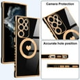 thumbnail image 4 of for Samsung Galaxy S22 Ultra Magnetic Phone Case Luxury Plating Cute Love Heart [Compatible with Magsafe] Slim Fit Shockproof Full Body Protective Case for Women Girls-Black, 4 of 12