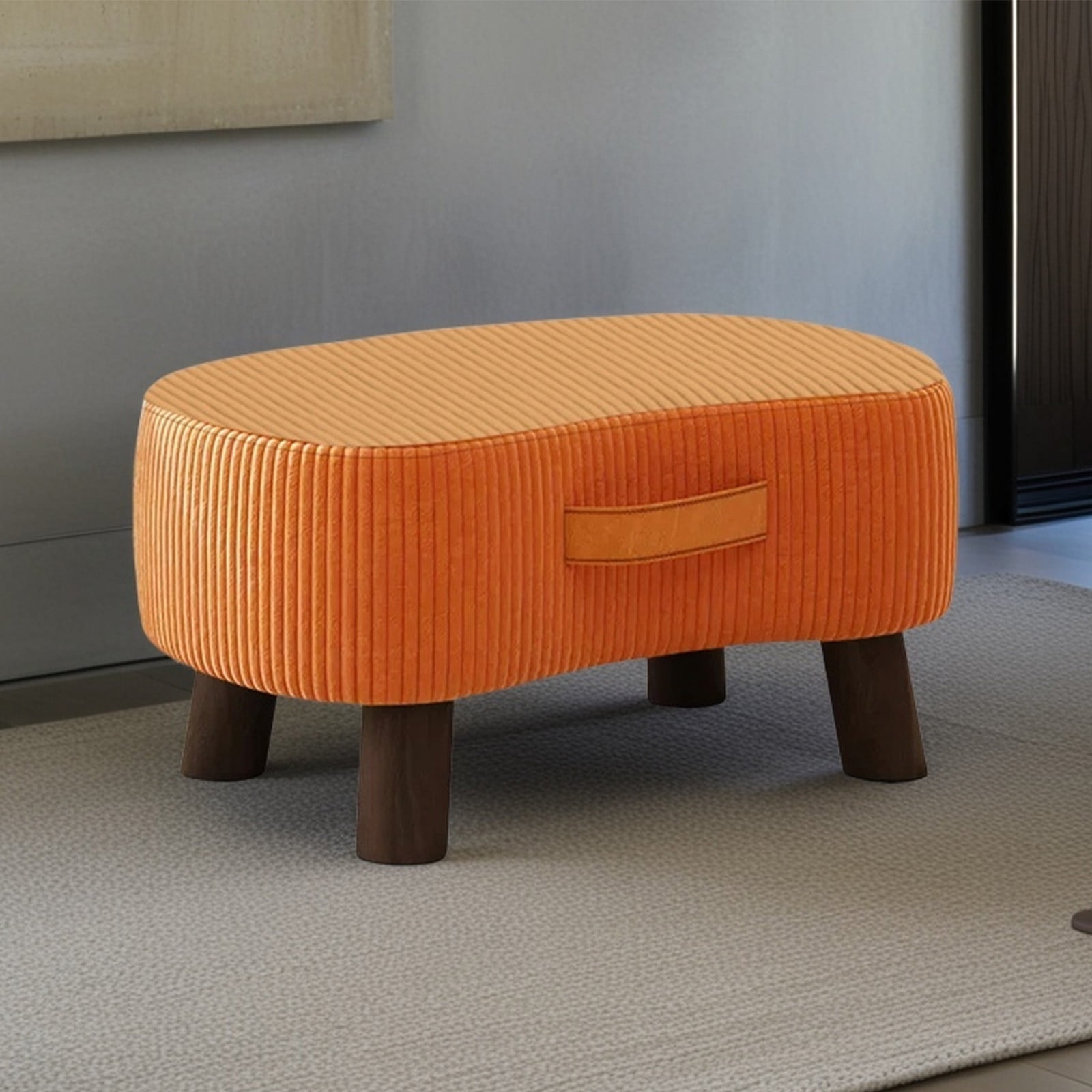 Velvet Foot Stool Comfortable and Modern, Small Curved Foot