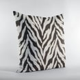 thumbnail image 3 of Plutus Ebony/Ivory Zebra Zebra Print Velvet Luxury Throw Pillow - Double sided 12"" x 20"", 3 of 5