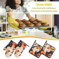 thumbnail image 5 of Cauagu Butterfly Floral Elegance Print Oven Mitts and Pot Holders 4 pcs Set,Extra Thicken Long Kitchen Oven Glove Potholders BBQ Gloves-Oven Mitts and Pot Holders(11 Inch), 5 of 6