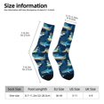 thumbnail image 2 of Lsque Chaussettes pour Hommes à Imprimé de Requins Surfeurs Dessin Animé, Chaussettes en Coton Douces, Durables, Respirantes et Évacuant l'Humidité avec Contrôle des Odeurs, 2 of 6