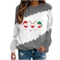 thumbnail image 2 of Hauts d'Automne pour Femmes Pull-Over à Manches Longues Col Rond Imprimé de Noël Gris S, 2 of 4