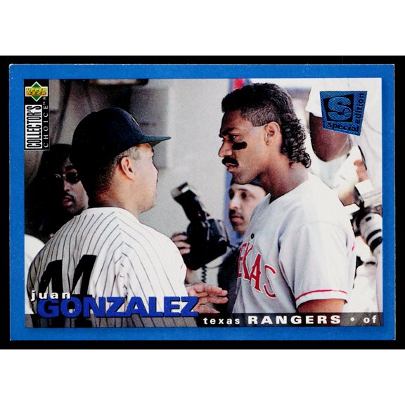 Collectible 1994 Upper Deck Collector's Choice Special Edition Juan Gonzalez #186 Texas Rangers Baseball Card Texas Rangers MLB Baseball Trading Card
