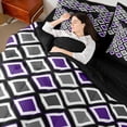 thumbnail image 4 of Castle Fairy Geometric Plaid Bedding Comforter Set,Minimalist Checkered King Bedding Sets, 4 of 8
