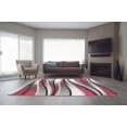 thumbnail image 2 of Waves Pattern Abstract Area Rug Carpet in Ivory Red Grey, 5x8 (5'3" x 7'6", 160cm x 230cm), 2 of 5
