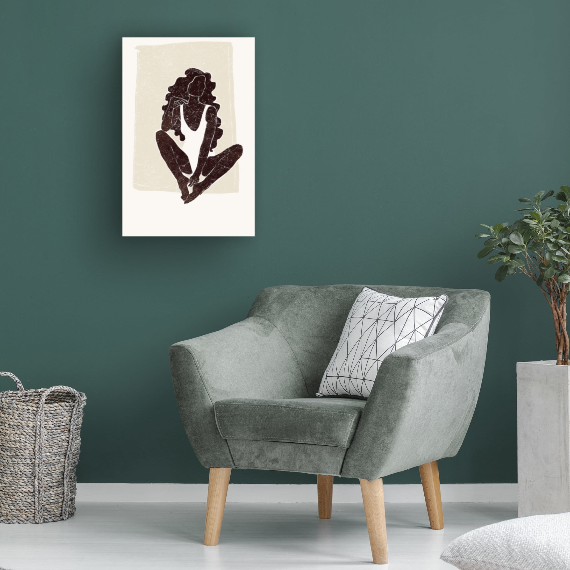Canvas Wall Art - Yuyu Pont 'Black and Beige III' Wall Art for Living Room, Bedroom, or Office Décor by Trademark Fine Art - 22 x 32 Inches