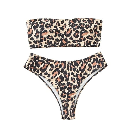 

Swimsuit Women High Waisted Bikini Split Waist High Waist Swimsuit Printed Women s Bikini Bralette With High Swimwears Tankinis Set