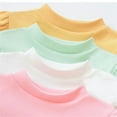 thumbnail image 4 of Ruyang Baby Girls Ruffle Tops Plain Long Sleeve Crewneck Cute Shirt Kids Cotton Thermal Tshirt Solid Soft Basic Tee, 4 of 9