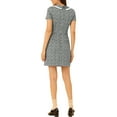 thumbnail image 3 of Vestido Casual Ajustado de Manga Corta con Cuello en Contraste para Mujeres Chic M Verde, 3 of 6