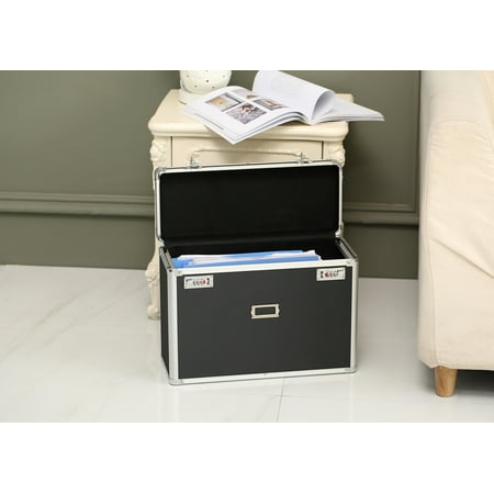Bridge Personal File Ktaxon File Storage Organizer Locking Personal File Box Black Top for Legal Size Documents ()