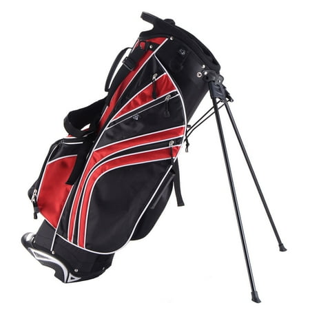 - Costway Golf Stand Cart Bag Club w/6 Way Divider Carry Organizer Pockets Storage Red