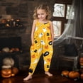 thumbnail image 2 of Kids Toddler Baby Girls Sleeveless Jumpsuit Halloween Pumpkin Ghost Floral Romper Harem Pants Pocket Waffle Outfits, 2 of 5