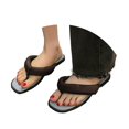 thumbnail image 3 of RotHome Platform Flip Flops for Women Wedge Sandals Comfy Open Round Toe Stone Slip on Flats Casual Summer Beach Slide Thong Sandals Chunky Flats Party Shoes, 3 of 7