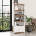 thumbnail image 2 of Manhattan Comfort Ratzer Bookcase from Engineered Wood in White and Brown, 2 of 9