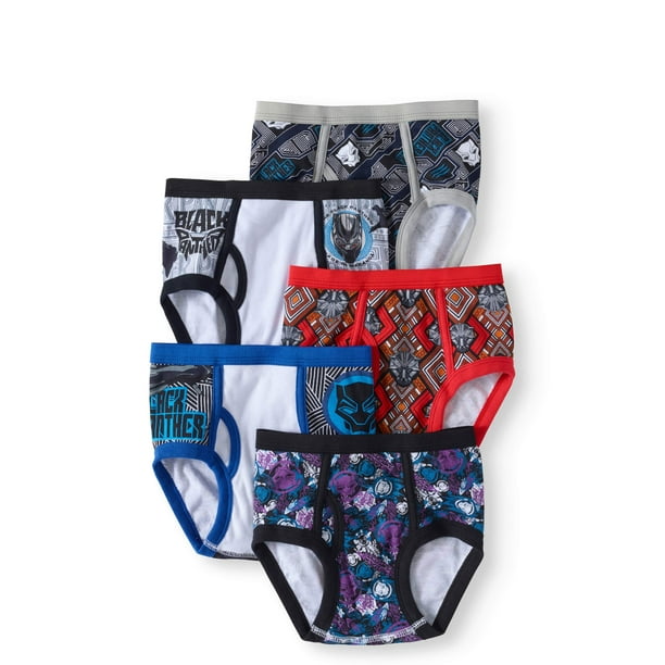 Black Panther Black Panther, Boys Underwear, 5 Pack Briefs (Little