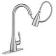 thumbnail image 2 of Moen 87912SRS Georgene Spot Resist Stainless 1-Handle Deck Mount Pull-Down Handle/Lever Commercial/Residential Kitchen Faucet (Deck Plate Included), 2 of 5