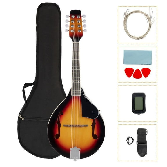 BOBOKY Mandolin Bundle Kit for Beginners Full Starter Set with Digital Tuner Gig Bag Strings Picks Instructional Guide.