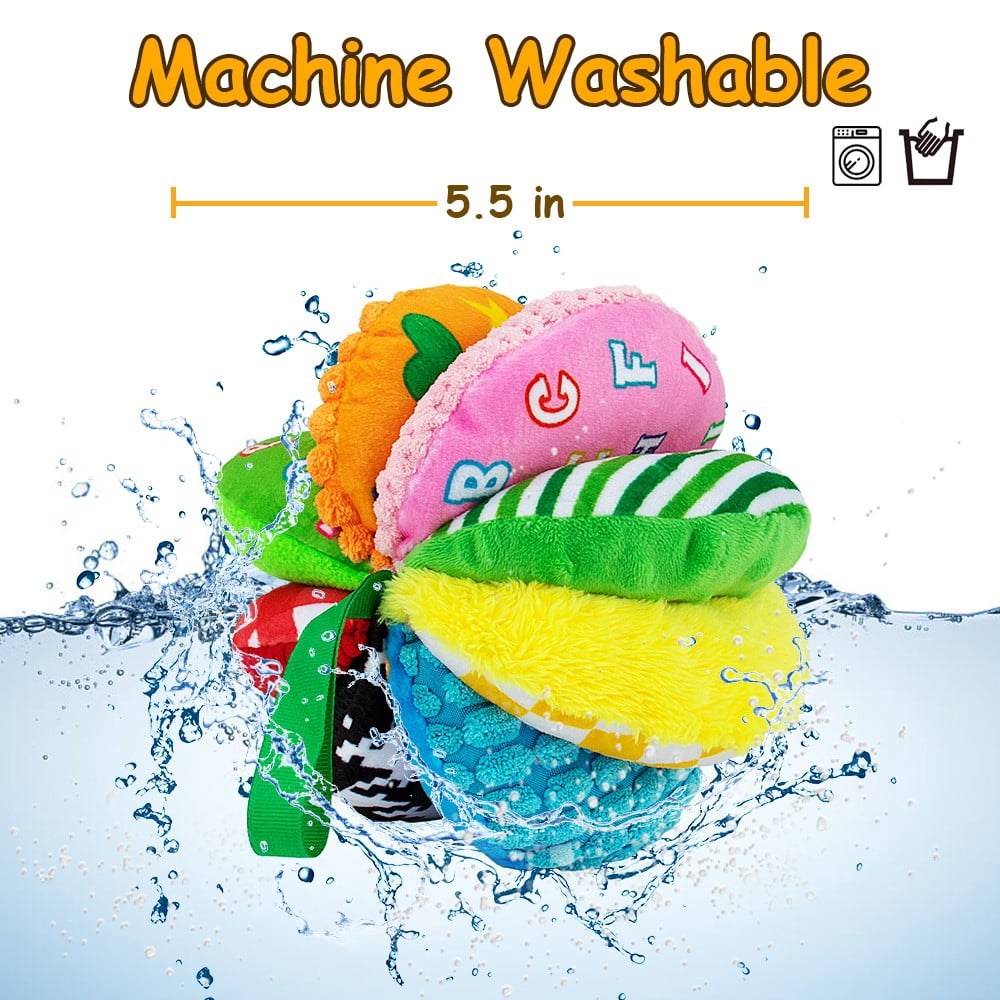 Rainbow Fabric Ball with 8 Different Sensory Affects, Baby Toy for 6 to 12 Months, Baby Crawling Toy Interactive Sensory Development Toy for Babies,Infant Montessori Toys with ABC letters, Numbers