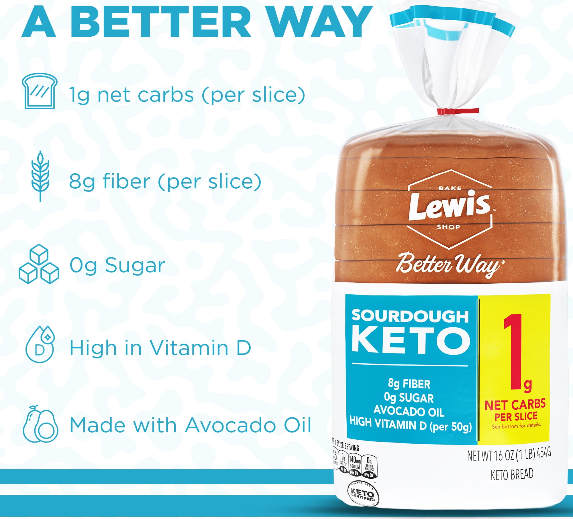 Lewis Bake Shop Better Way Sourdough Keto Bread, 16 oz
