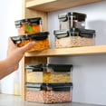 thumbnail image 2 of Modulock Pet Plastic Containers For Kitchen Storage - 1000ml, 600ml, 260ml, Set Of 6, Clear | Multi Purpose Square Containers With Airtight Lid - Kitchen Organizers Jars For Pulses, Cookies, 2 of 4