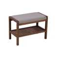 thumbnail image 5 of Fairway Avenue Home Bamboo Padded Bench with Slatted Shelf - Brushed Brown, 5 of 7