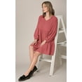 thumbnail image 5 of Made by Johnny Women's Casual Long Sleeve V-Neck Loose Flowy Swing Shift Dress XL MULBERRY, 5 of 5
