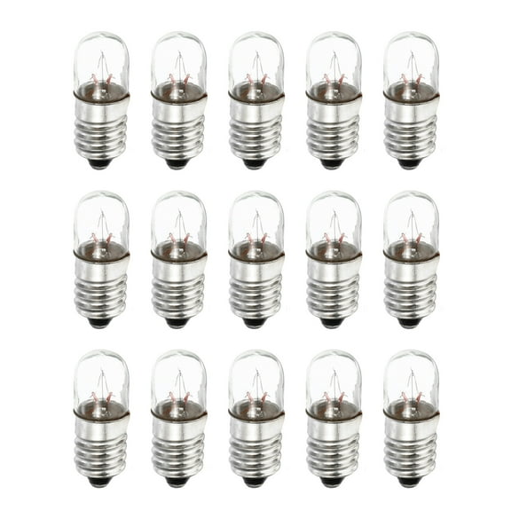 Uxcell 48V/2W E10 Warm Yellow Light Mini Incandescent Bulbs with Box 1 Set/15 Count