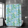 thumbnail image 2 of Coolnut Bath Shower Curtain Liners Daisy White Flowers on Cyan Background 72x72in Polyester Waterproof with 12 Curtain Hooks, 2 of 6