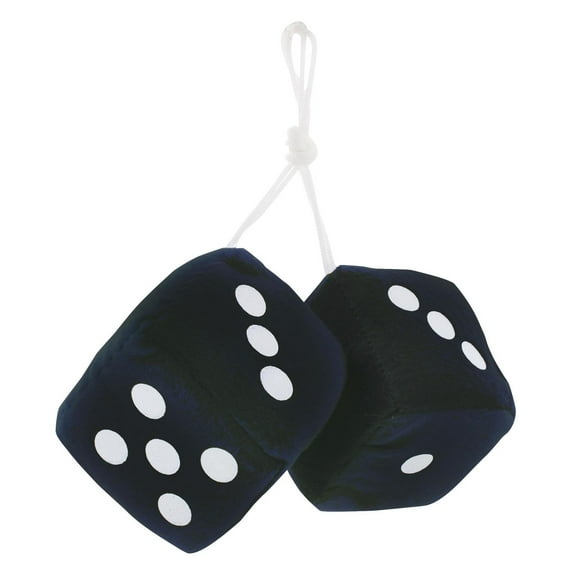 United Pacific Black Classic Fuzzy Dice 3 in x3 in C5038K