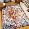 thumbnail image 6 of 8x10 Vintage Boho Area Rug - Persian Style, Flower Design, Reddish Tones, Non-slip, Washable - Ideal for Living Room, Kitchen, Bedroom (Amber), 6 of 7