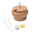 thumbnail image 1 of Wood Spinning Bead Bowl With 2 Beading Needle & Bead Thread Bead Spinner, 1 of 5