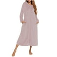 thumbnail image 2 of Lixiuxyad Soft Flannel Long Sleeve Zip Up Sleepwear Robe For Cozy Loungewear With Pockets Home Wearable Blanket For Relaxation Womens Nightwear L, 2 of 5