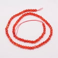 thumbnail image 2 of Natural Agate Bead Strands Dyed Faceted Round Indian Red 4mm Hole: 0.8mm about 90~92pcs/strand 14 inch DIY, 2 of 2