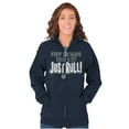 thumbnail image 4 of Stop Dragon This Out Fantasy Gamer Unisex Fleece Graphic Zip Up Hoodie Brisco Brands 4X, 4 of 5
