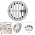 thumbnail image 2 of Artrylin Floor Drain Cover, Stainless Steel Round Anti Blocking Round Grate Cover, Balcony Snap-in Drain Drain Strainers for Bathroom, Kitchen, Washroom, Rooftop,Patios(150 Flat Mouth)Silver, 2 of 7