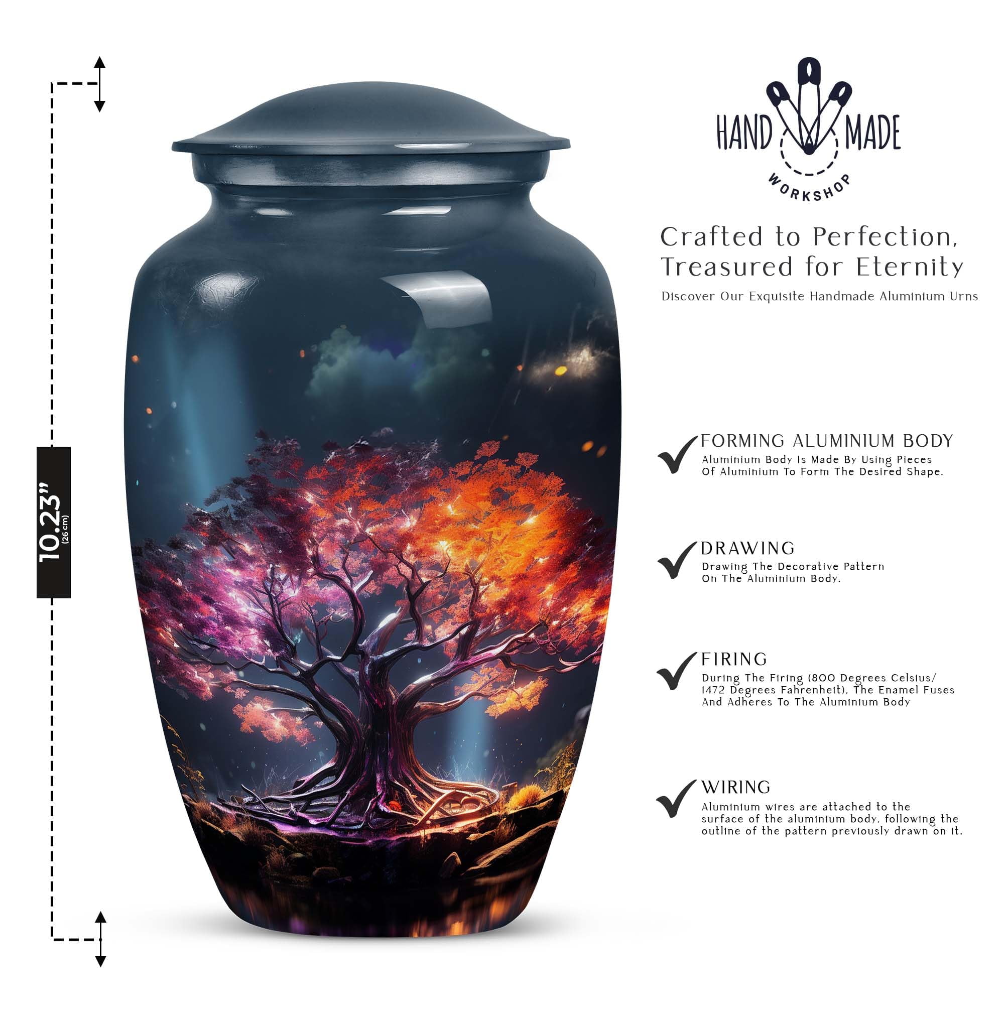 SUBSH Mystical Arbor Lights - Adult Urns for Human Ashes Men - Companion Urn for Two - Burial Urns for Human Ashes Adult Male - Cremation Urns for Women - Urns for Mom (10 inch)