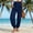 Dark Blue, variant on Womens Linen Pants Harem Pants Casual High Waisted Trousers Cuffed Pants With Pockets Beach Vacation