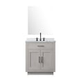 thumbnail image 4 of Abbey 30" W White Oak Vanity Carrara Marble Top, 28" Mirror and Faucet Set, 4 of 6