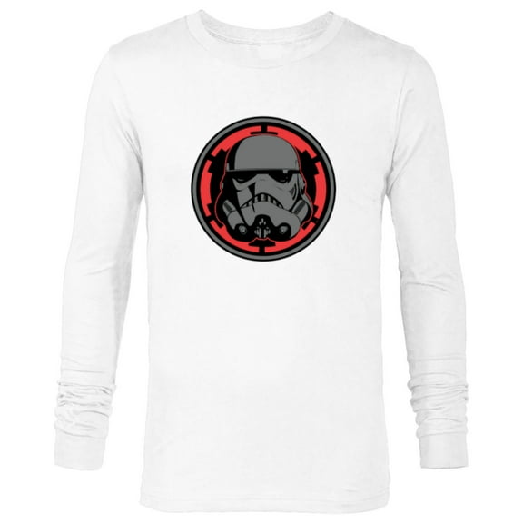 Star Wars Dark Side Stormtrooper Helmet and Empire Symbol - Long Sleeve T-Shirt for Men - Customized-White