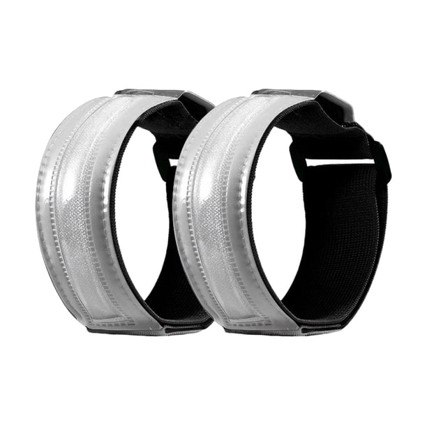 2 brazaletes luminosos LED de alta visibilidad, reflectantes y de seguridad, ajustables para exteriores, para caminar, correr y andar en bicicleta.